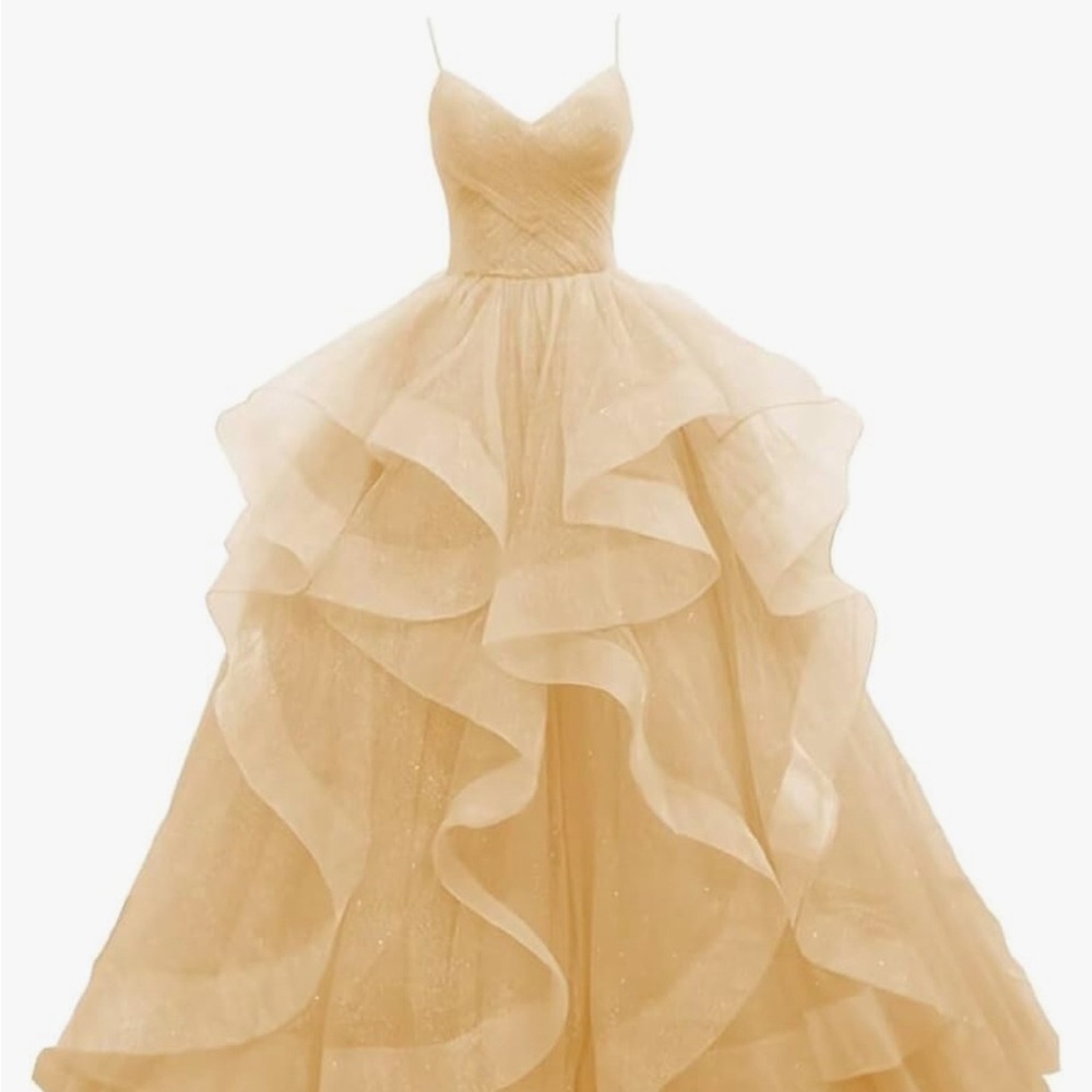 Vestido para fiesta color dorado Sz L